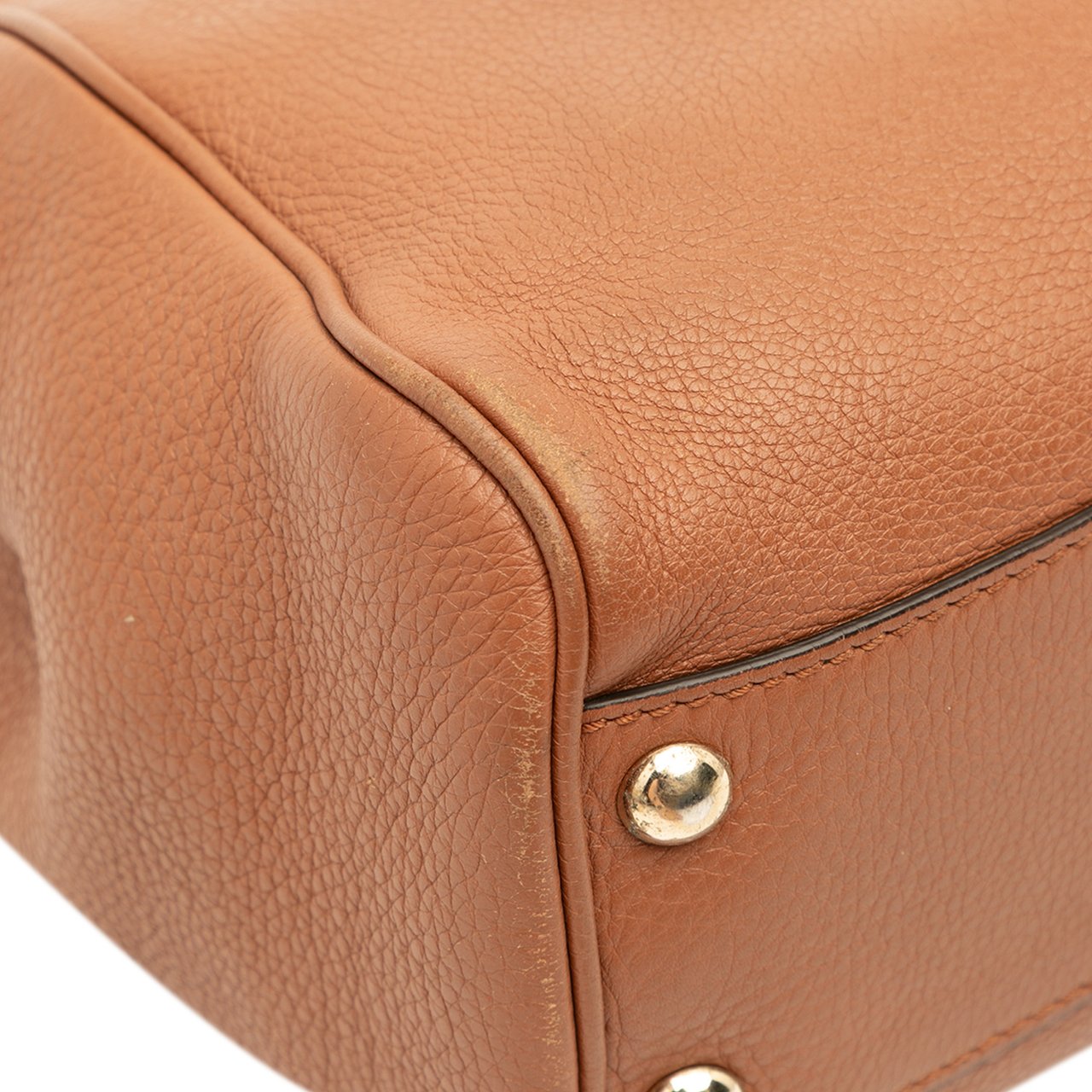 Gucci Small Calfskin Bamboo Shopper Satchel Bruin