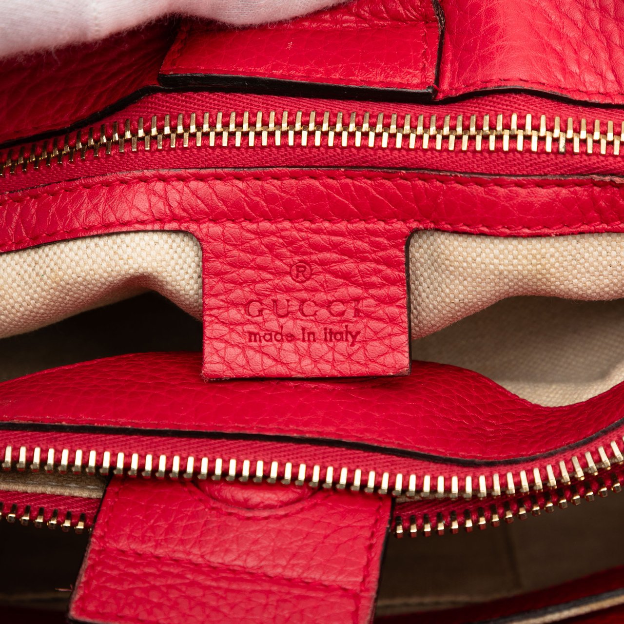 Gucci Medium Bicolor Calfskin Bamboo Shopper Satchel Roze