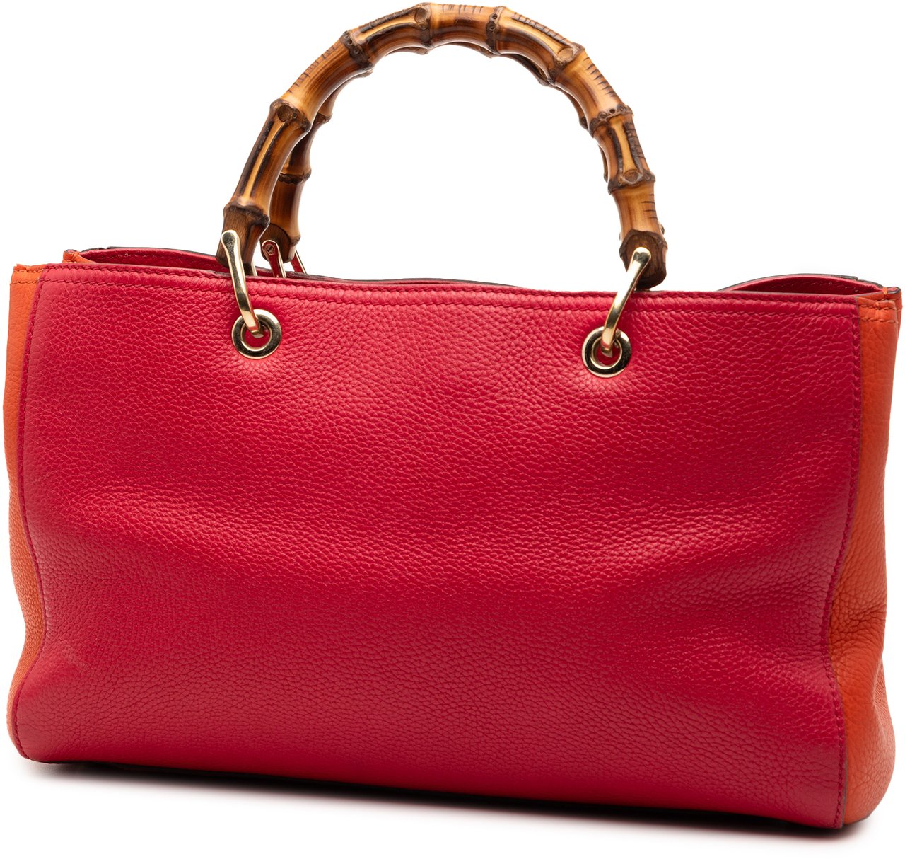 Gucci Medium Bicolor Calfskin Bamboo Shopper Satchel Roze