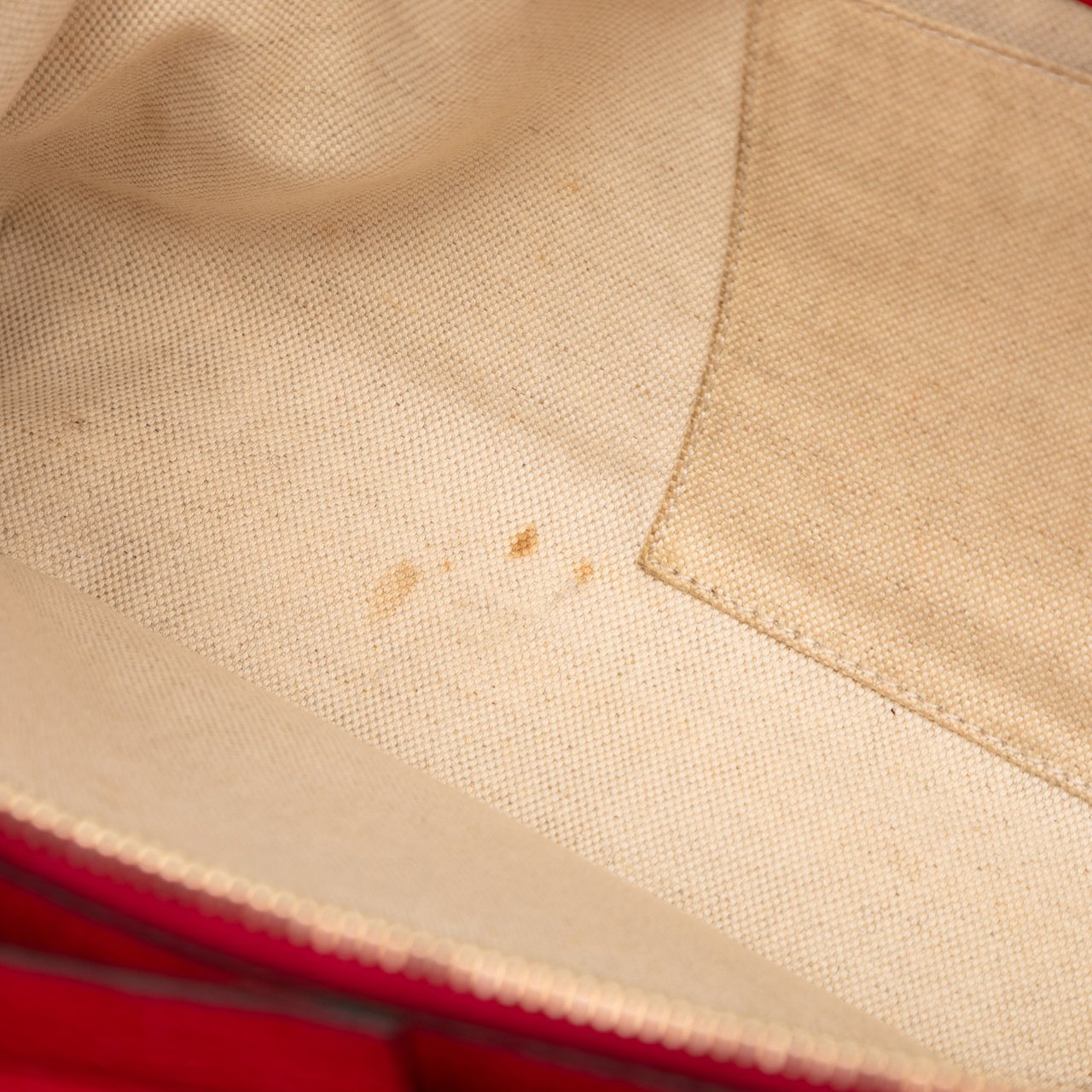 Gucci Medium Bicolor Calfskin Bamboo Shopper Satchel Roze