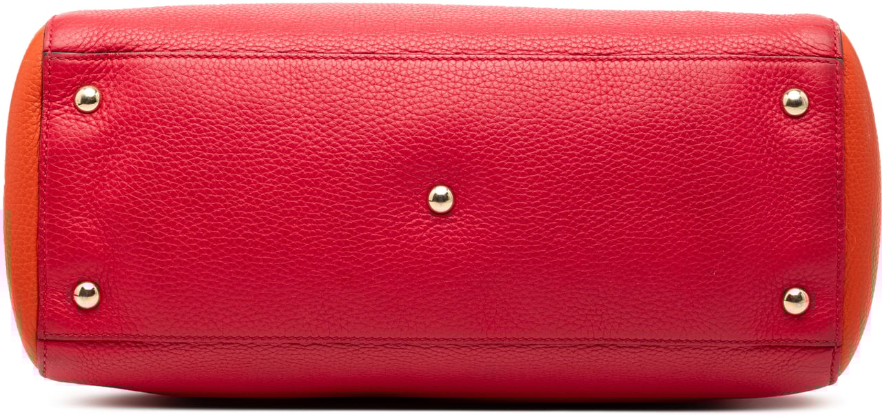 Gucci Medium Bicolor Calfskin Bamboo Shopper Satchel Roze