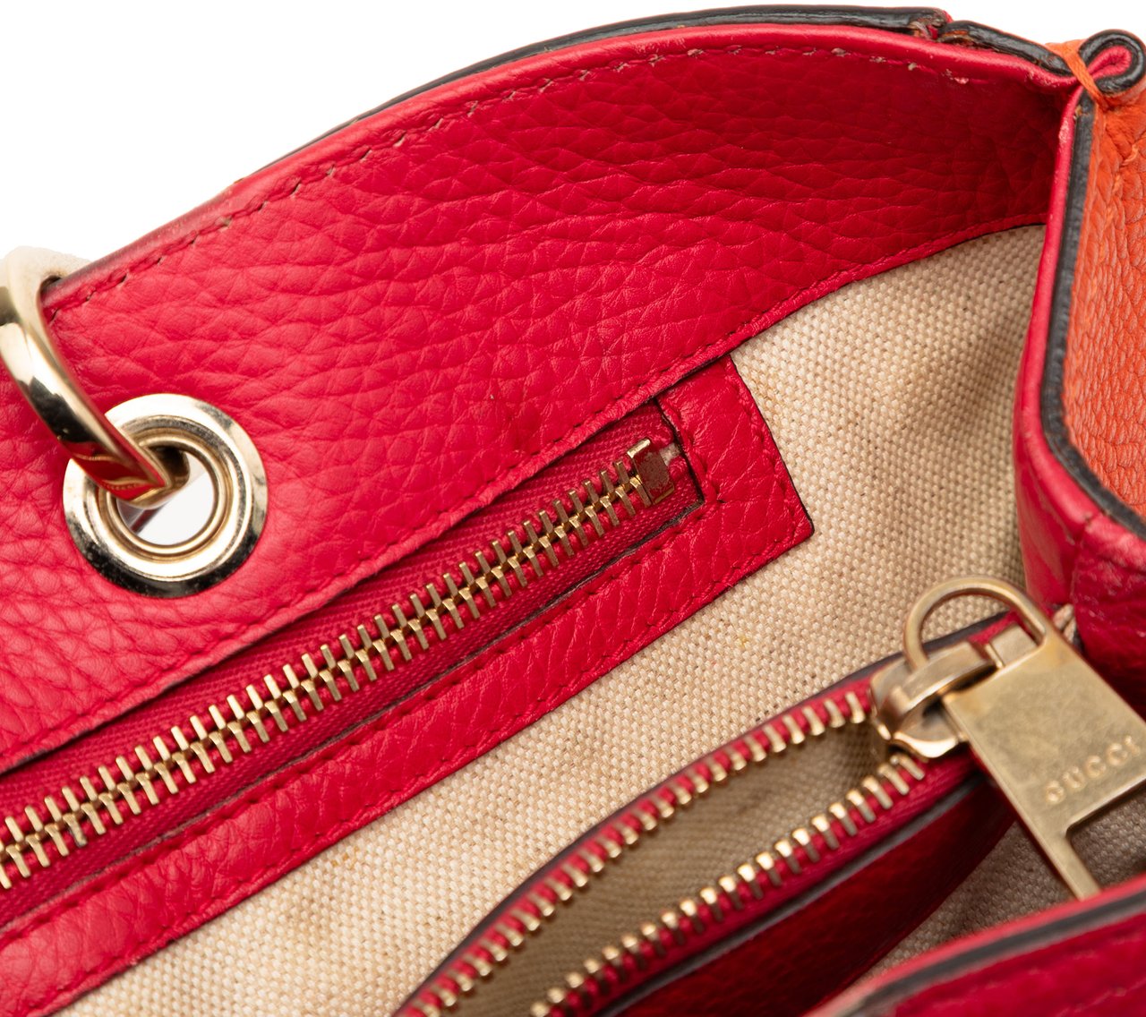 Gucci Medium Bicolor Calfskin Bamboo Shopper Satchel Roze