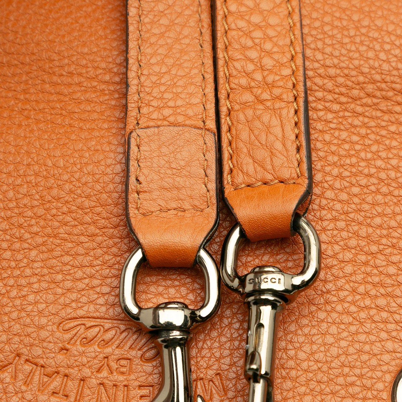 Gucci Small Calfskin Bamboo Shopper Satchel Oranje