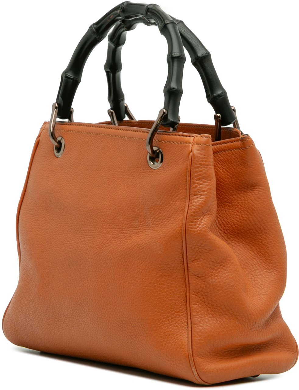 Gucci Small Calfskin Bamboo Shopper Satchel Oranje