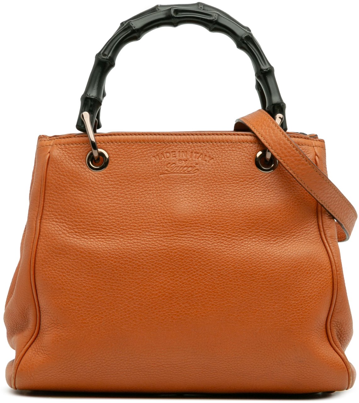 Gucci Small Calfskin Bamboo Shopper Satchel Oranje