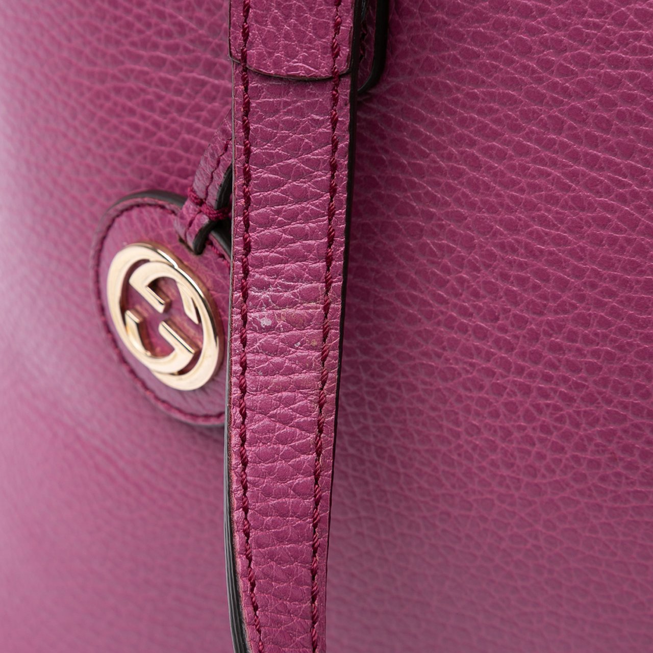 Gucci Dollar Calfskin Lady Dome Satchel Paars