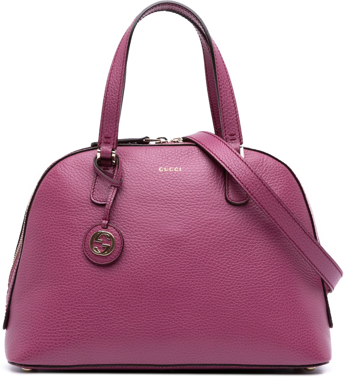 Gucci Dollar Calfskin Lady Dome Satchel Paars