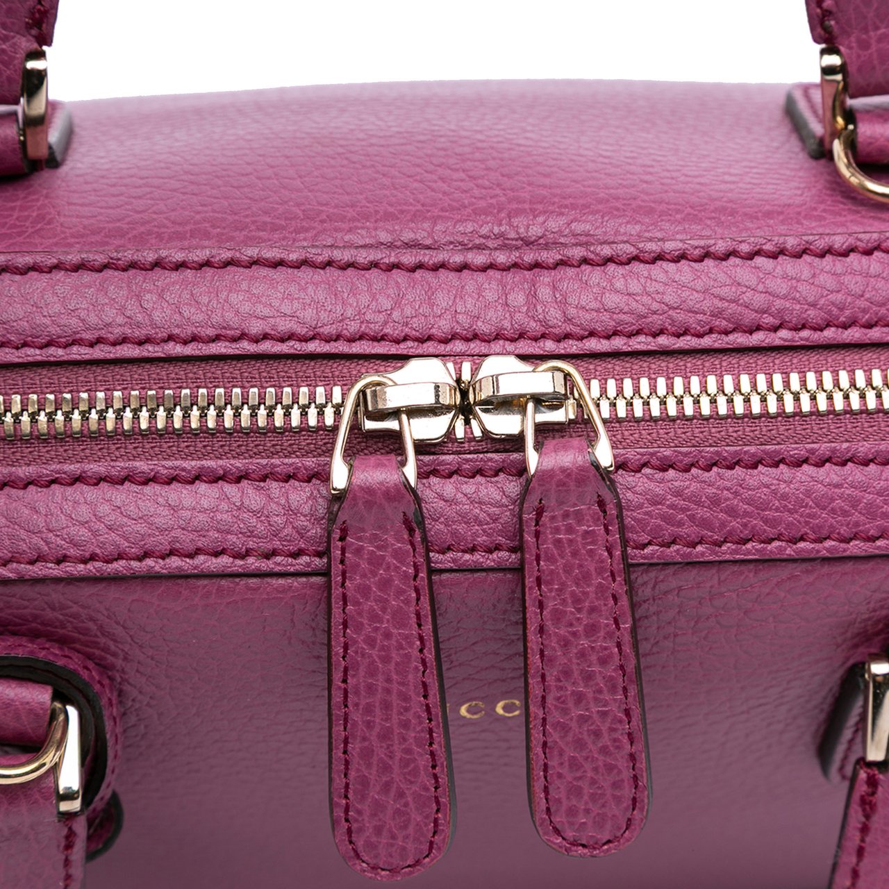 Gucci Dollar Calfskin Lady Dome Satchel Paars