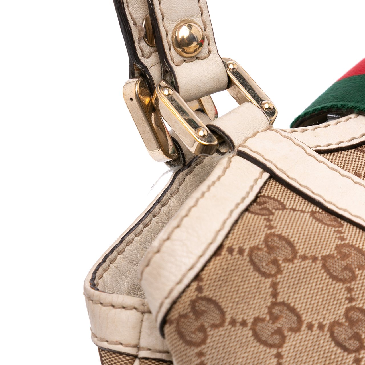 Gucci GG Canvas Web New Ladies Tote Bruin