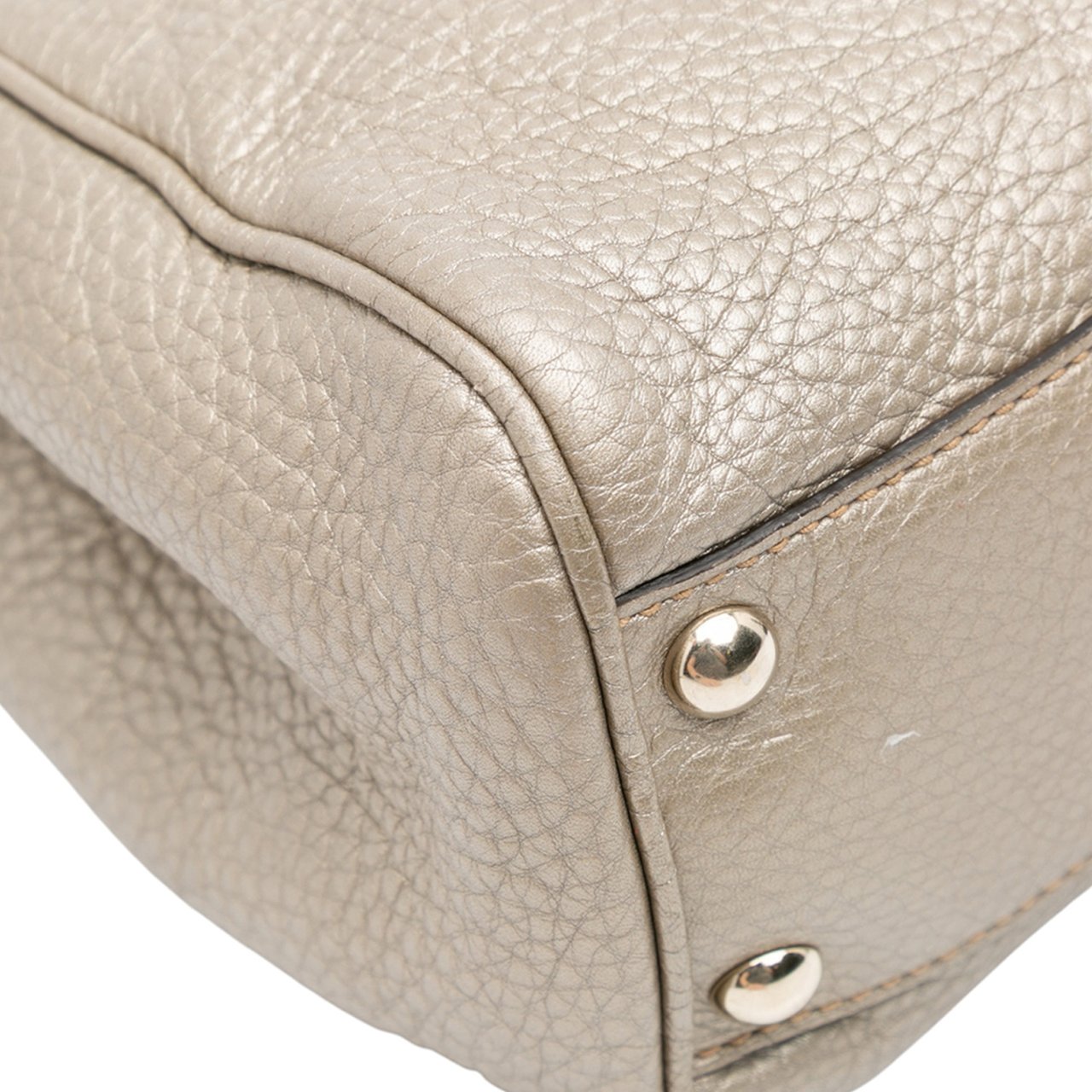 Gucci Small Calfskin Bamboo Shopper Satchel Goud