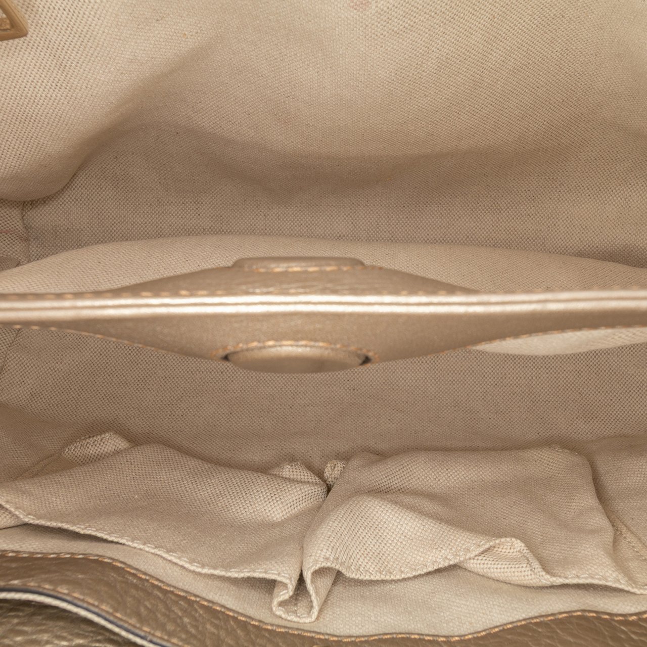 Gucci Small Calfskin Bamboo Shopper Satchel Goud