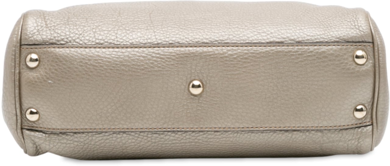Gucci Small Calfskin Bamboo Shopper Satchel Goud