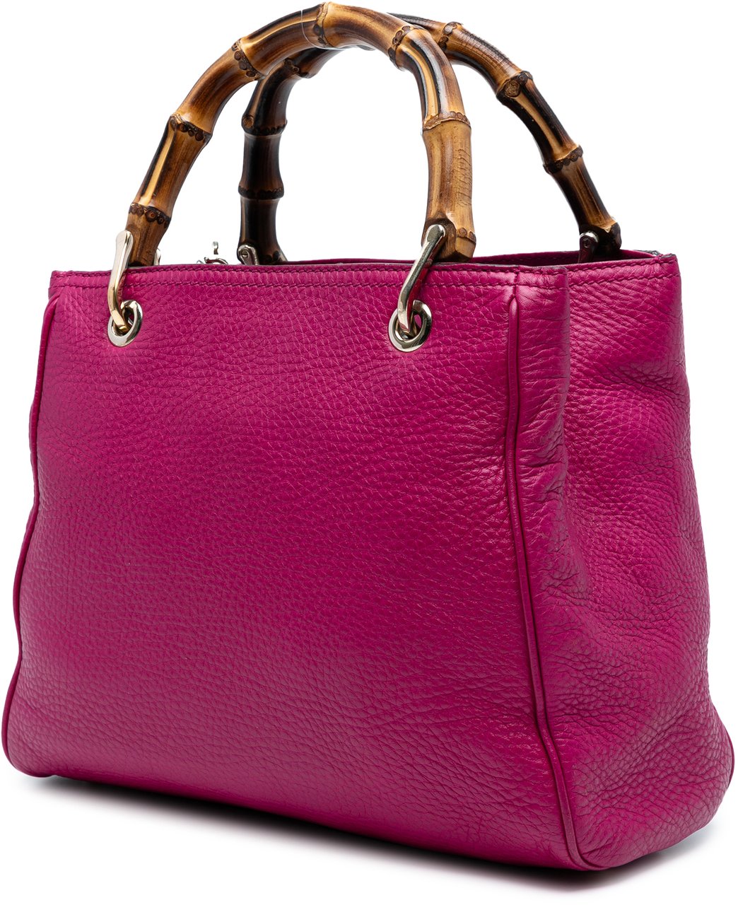 Gucci Small Calfskin Bamboo Shopper Satchel Roze