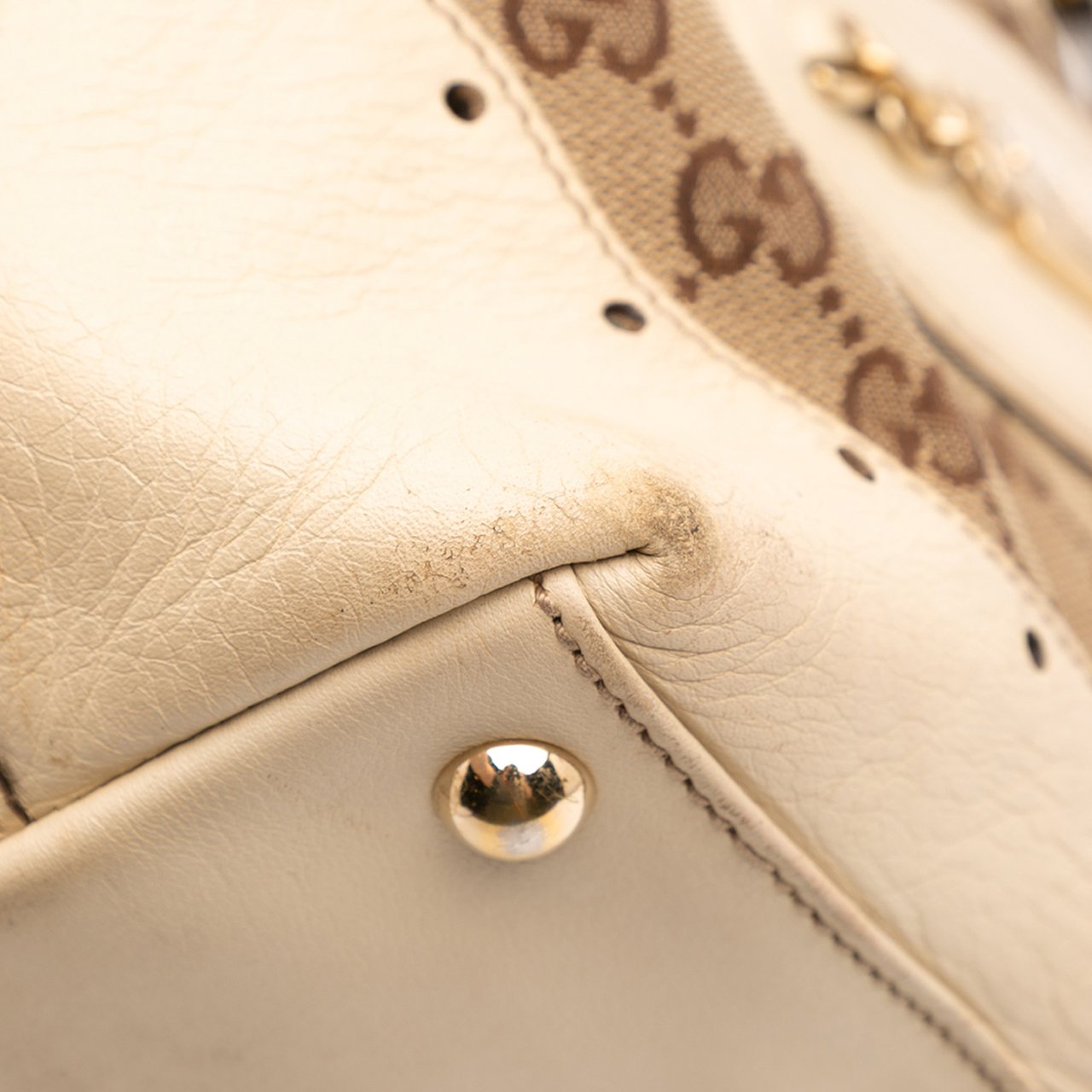 Gucci GG Canvas Punch Tote Bruin