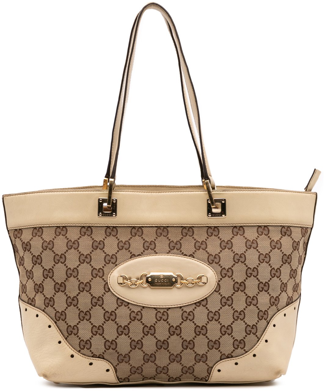 Gucci GG Canvas Punch Tote Bruin