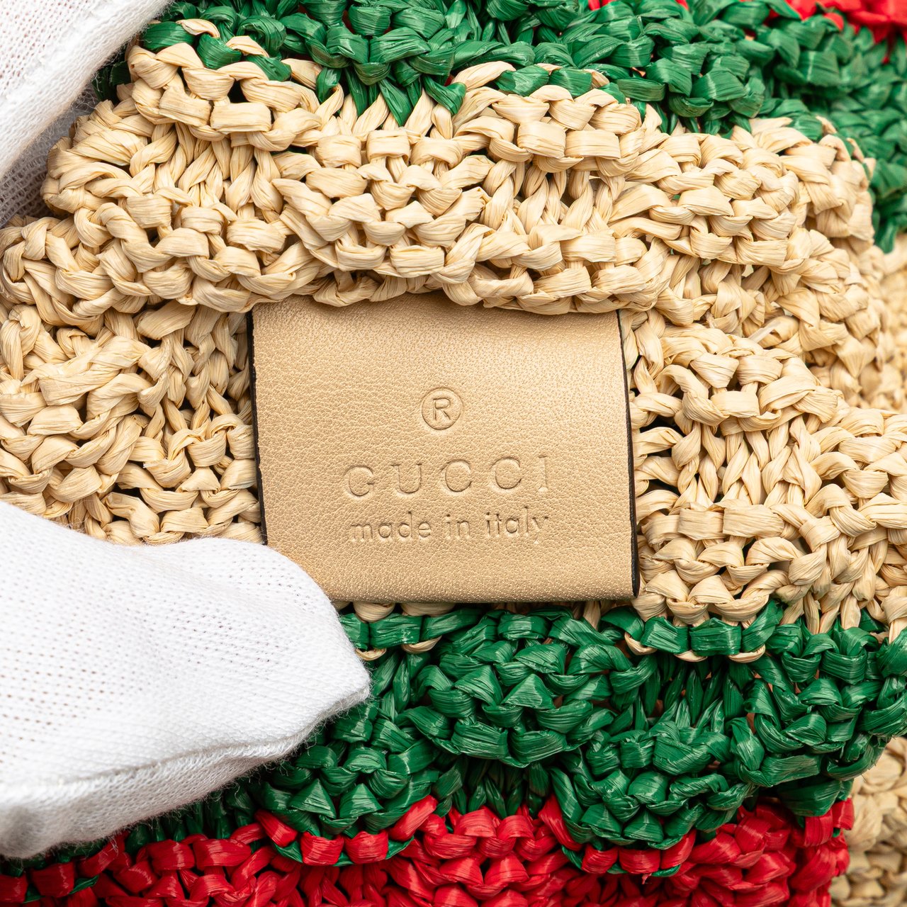 Gucci Raffia Web Crossbody Bruin