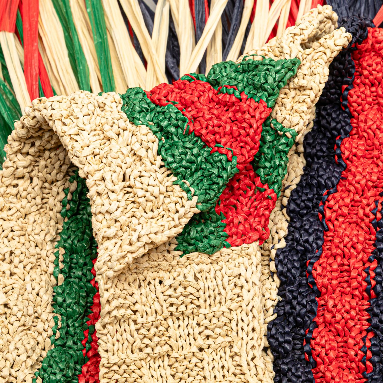 Gucci Raffia Web Crossbody Bruin