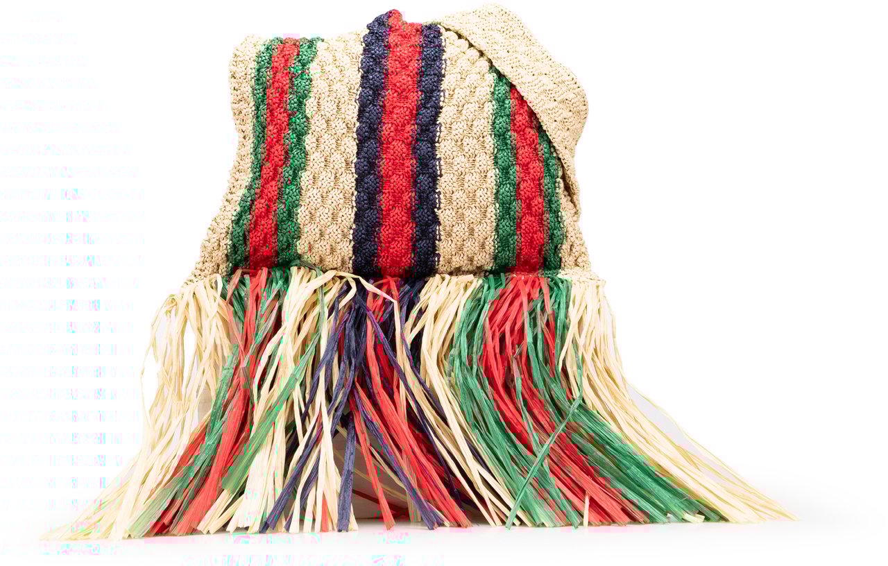 Gucci Raffia Web Crossbody Bruin