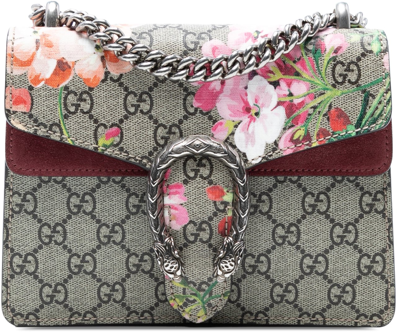 Gucci Small GG Supreme Blooms Dionysus Crossbody Bruin