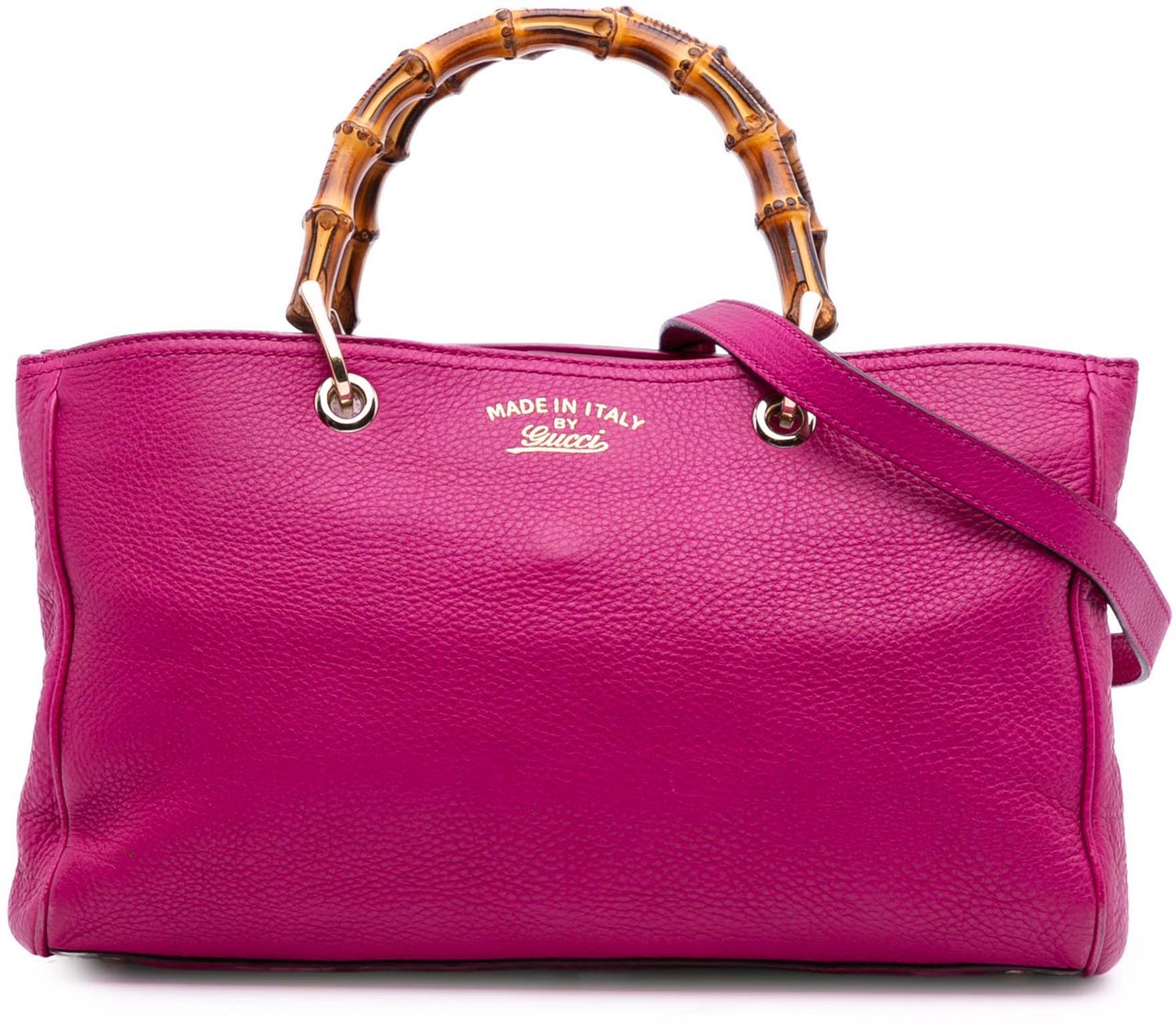 Gucci Medium Calfskin Bamboo Shopper Satchel Roze