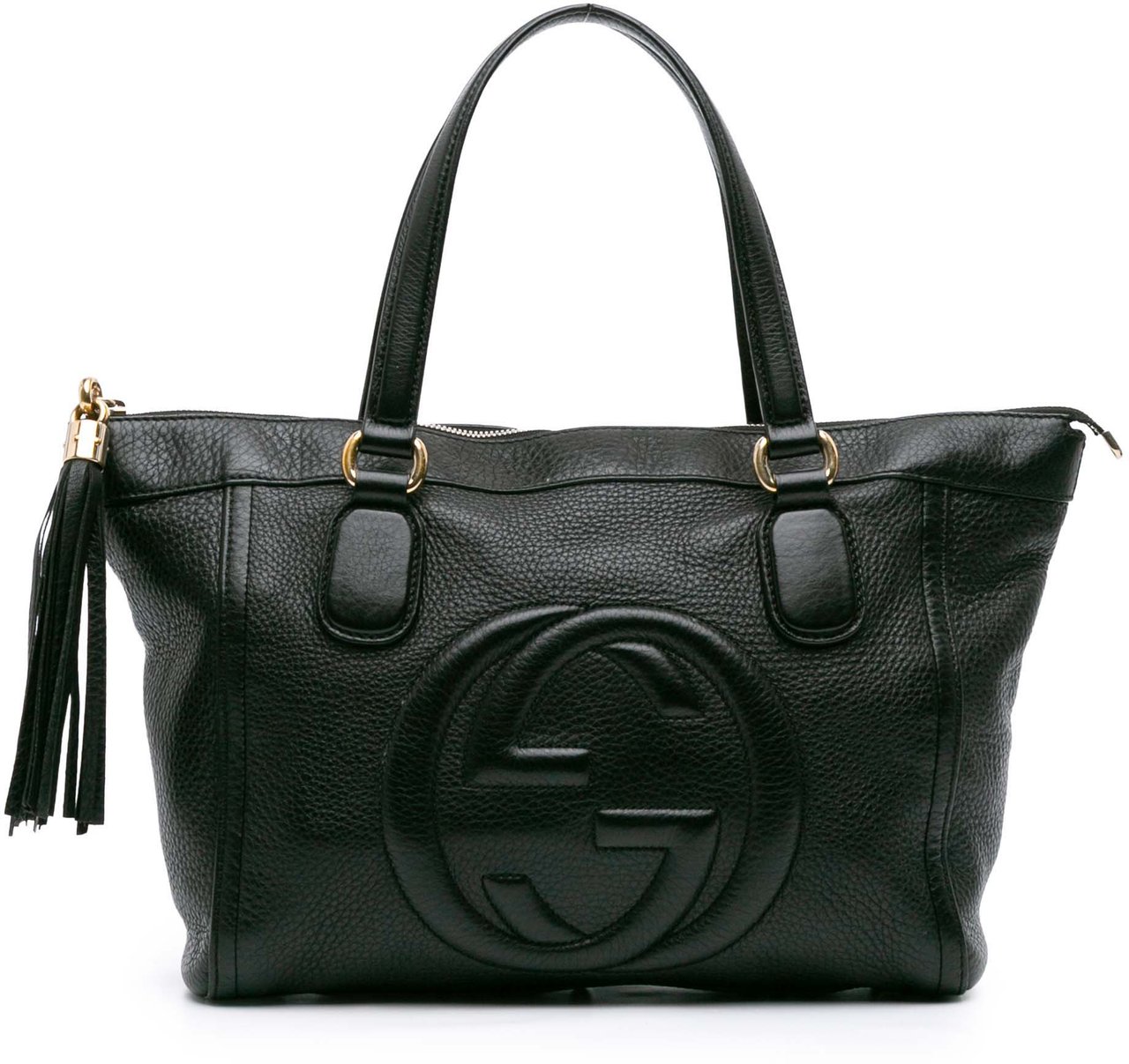 Gucci Small Leather Soho Working Tote Zwart