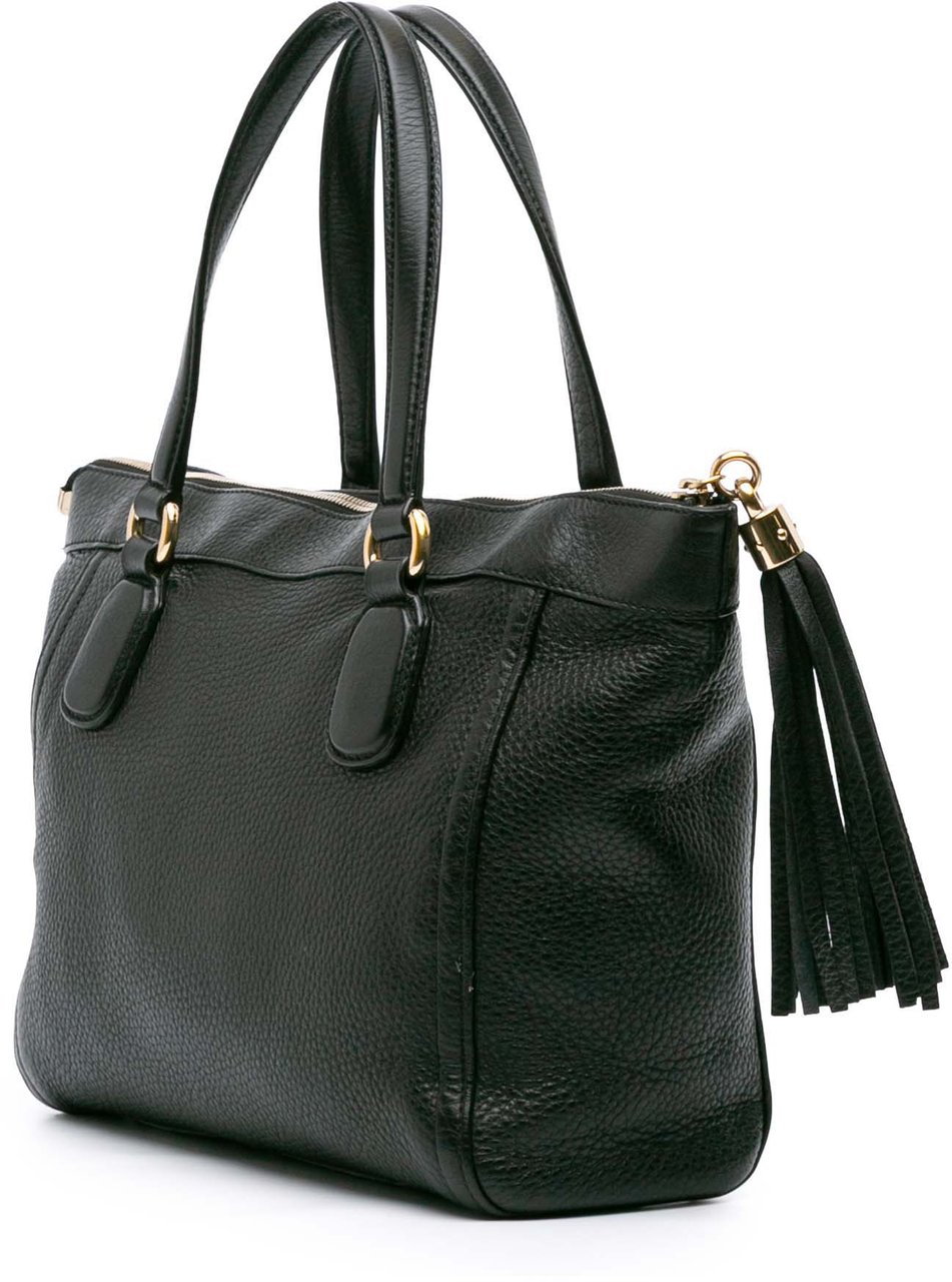 Gucci Small Leather Soho Working Tote Zwart
