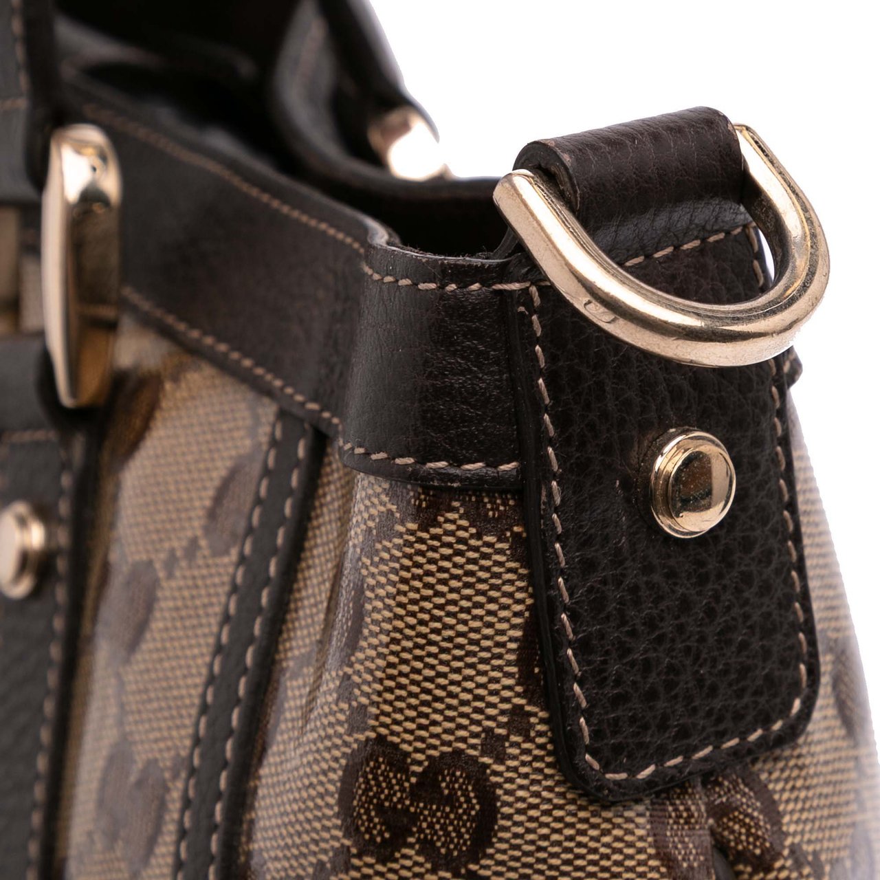 Gucci GG Crystal Abbey D Ring Convertible Tote Bruin