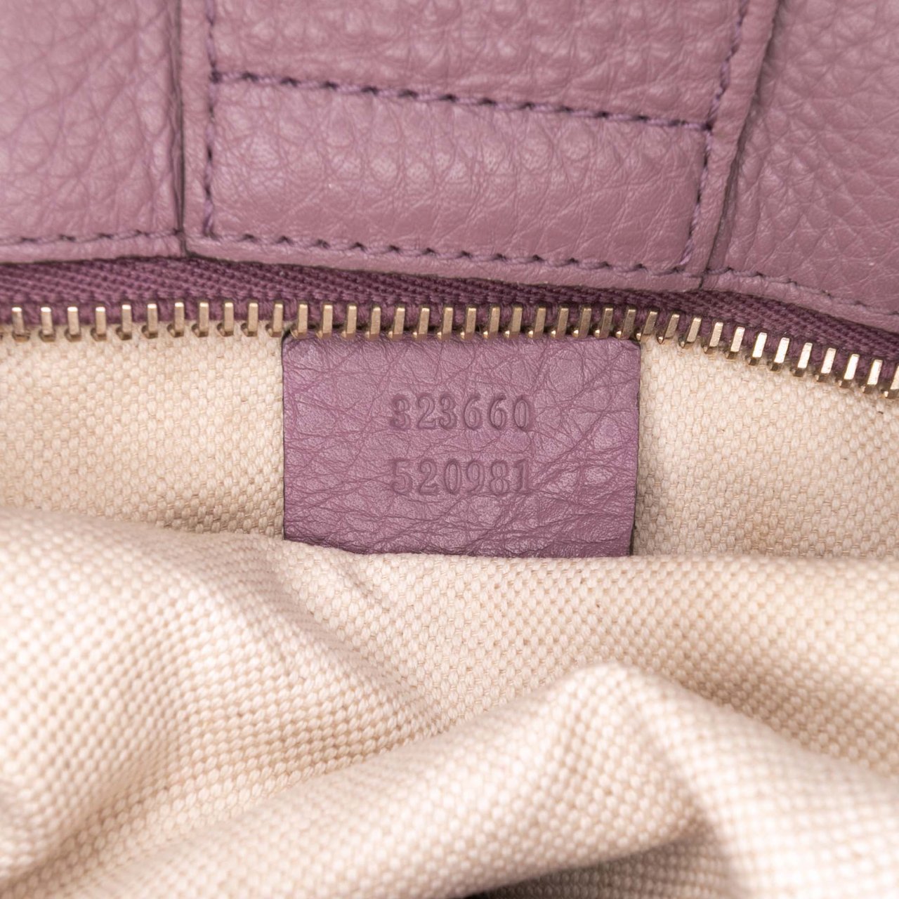 Gucci Medium Calfskin Bamboo Shopper Satchel Paars