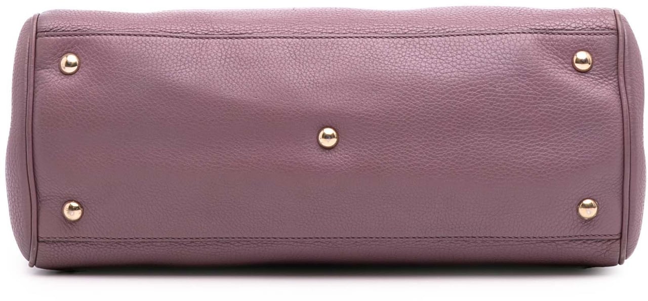Gucci Medium Calfskin Bamboo Shopper Satchel Paars