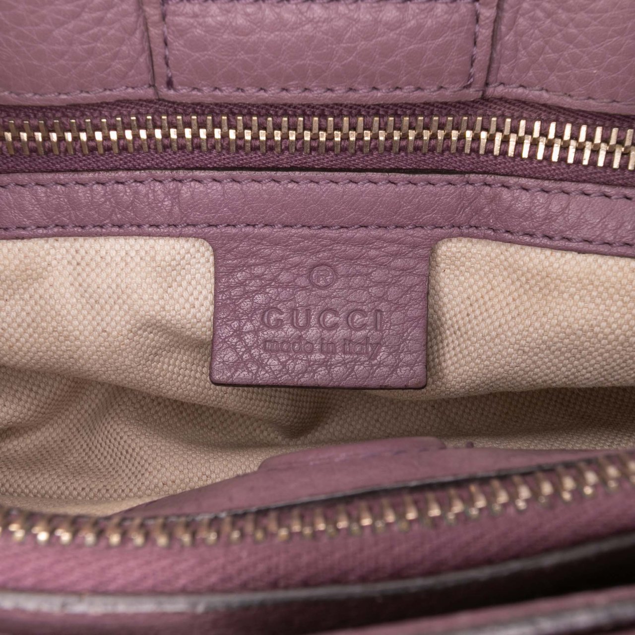 Gucci Medium Calfskin Bamboo Shopper Satchel Paars