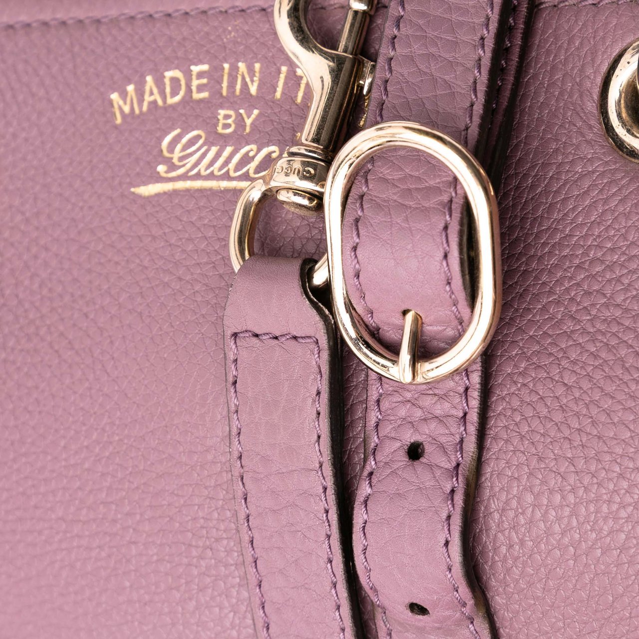 Gucci Medium Calfskin Bamboo Shopper Satchel Paars