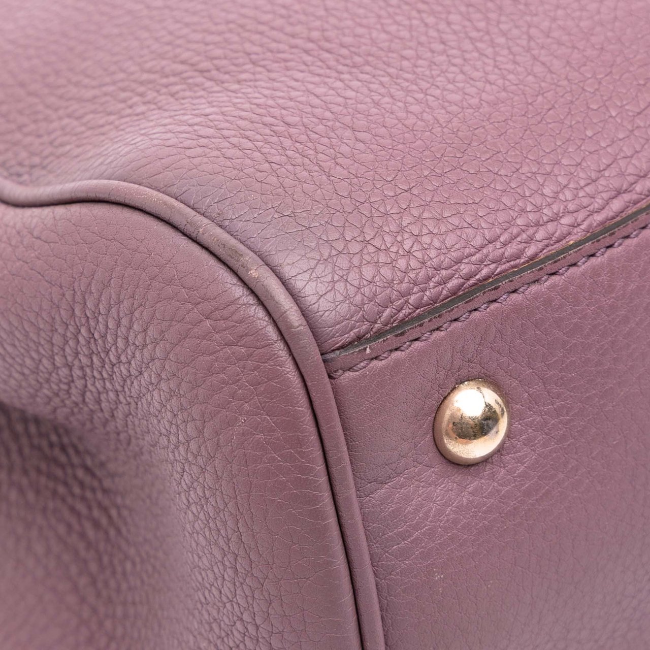 Gucci Medium Calfskin Bamboo Shopper Satchel Paars