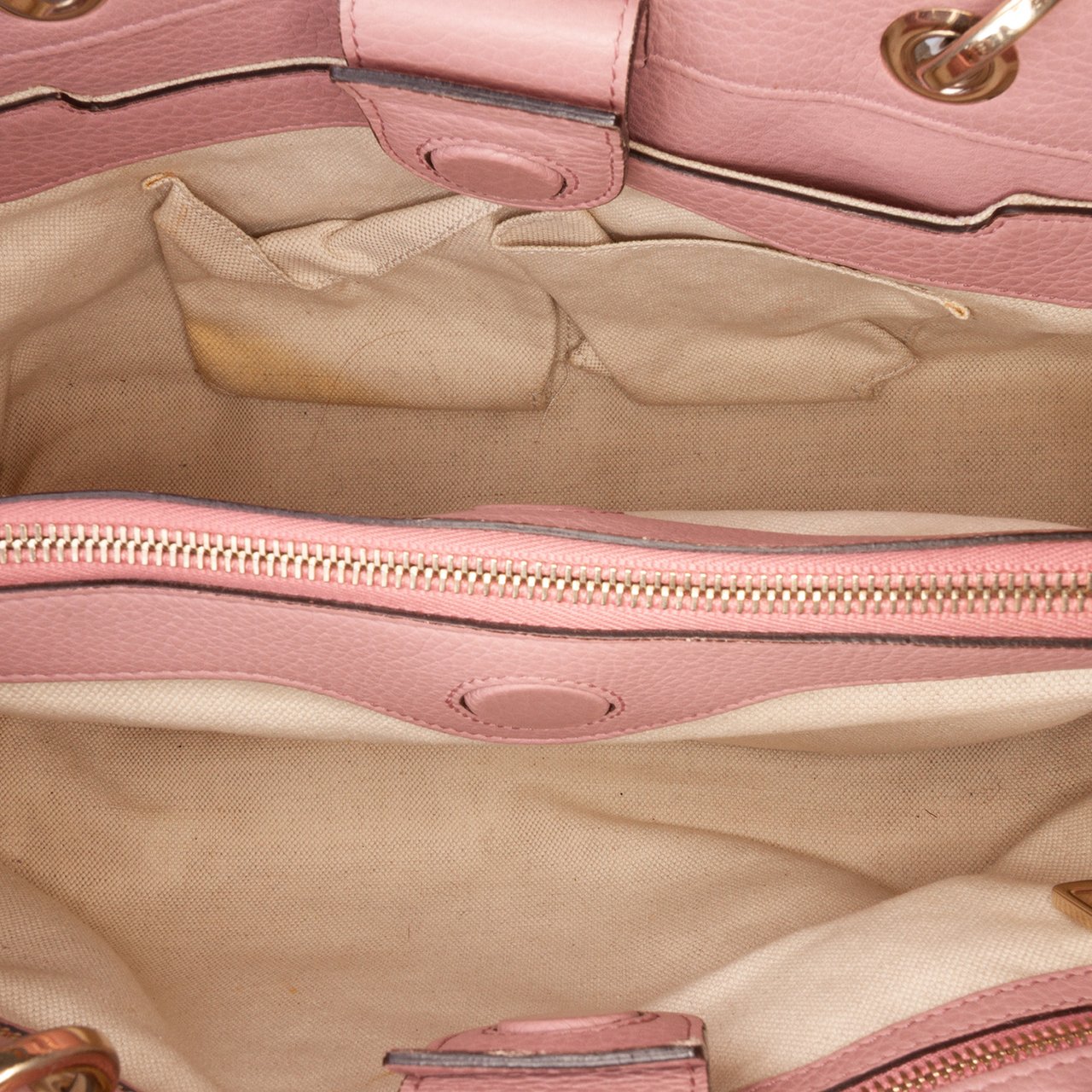 Gucci Medium Calfskin Bamboo Shopper Satchel Roze