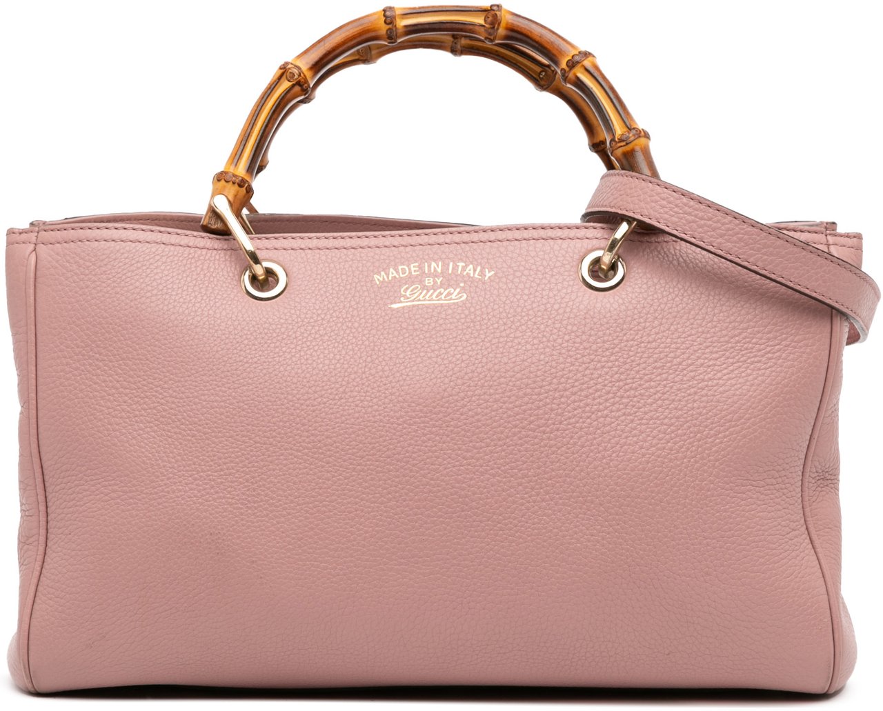 Gucci Medium Calfskin Bamboo Shopper Satchel Roze