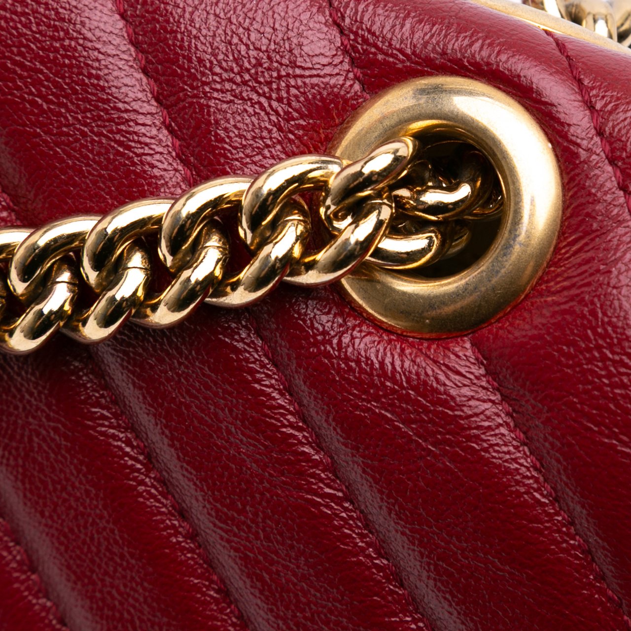 Gucci Medium GG Marmont Bicolor Matelasse Diagonal Leather Torchon Shoulder Bag Blauw
