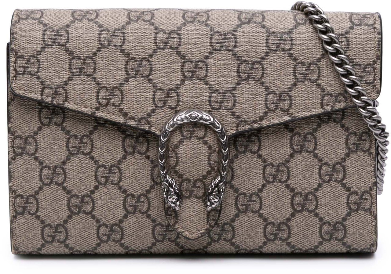 Gucci GG Supreme Dionysus Chain Wallet Bruin