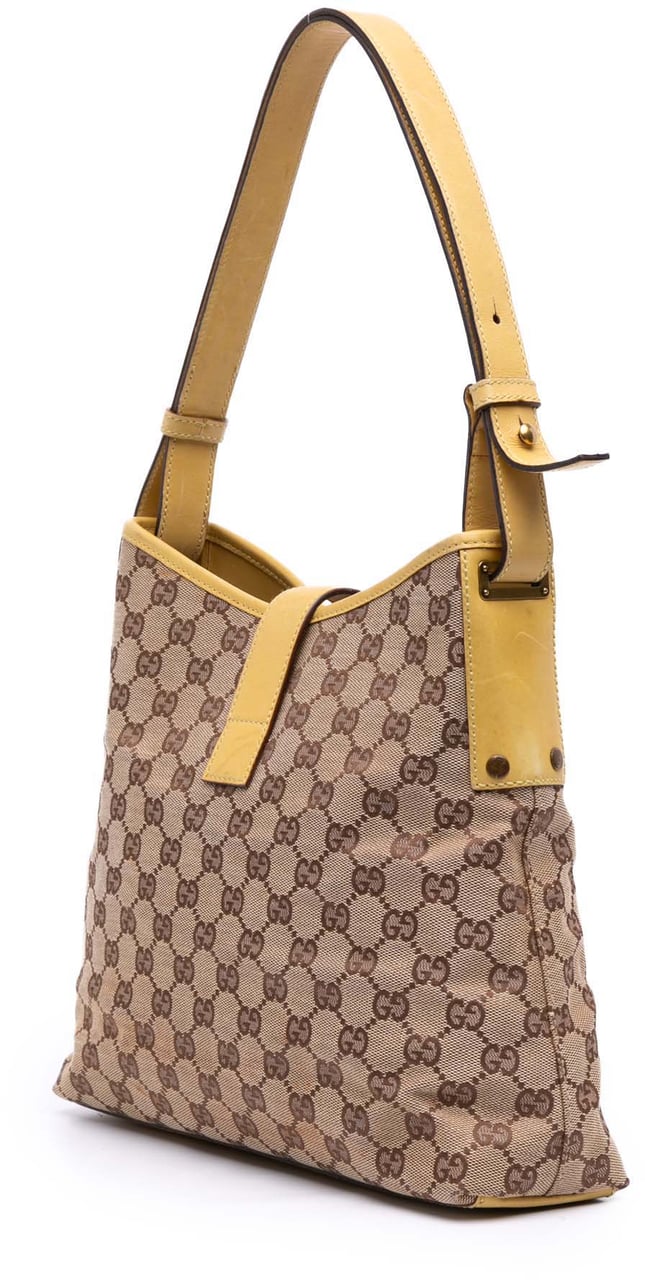 Gucci GG Canvas Piston Shoulder Bag Bruin