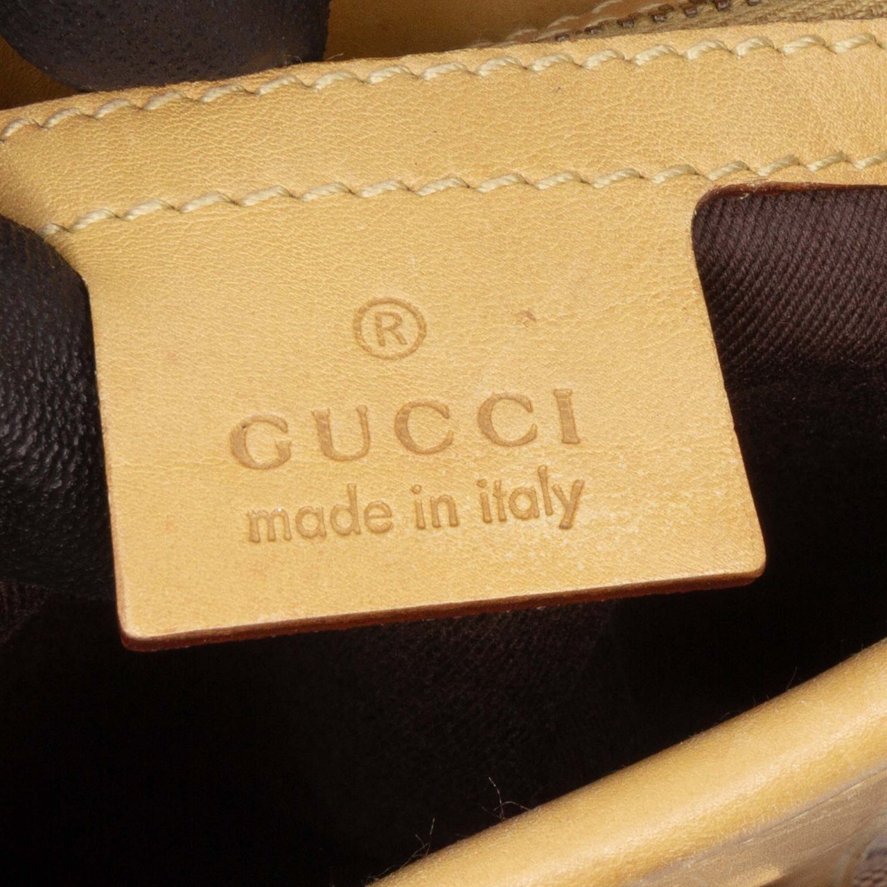 Gucci GG Canvas Piston Shoulder Bag Bruin