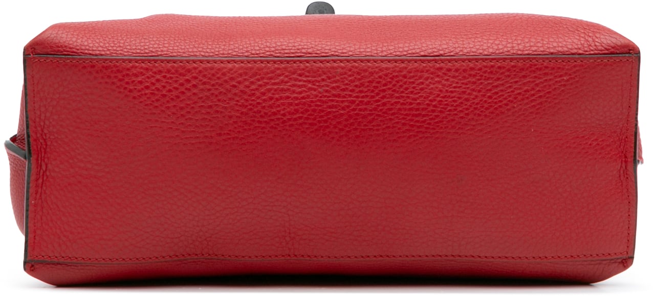 Gucci Medium Leather Bamboo Daily Satchel Rood