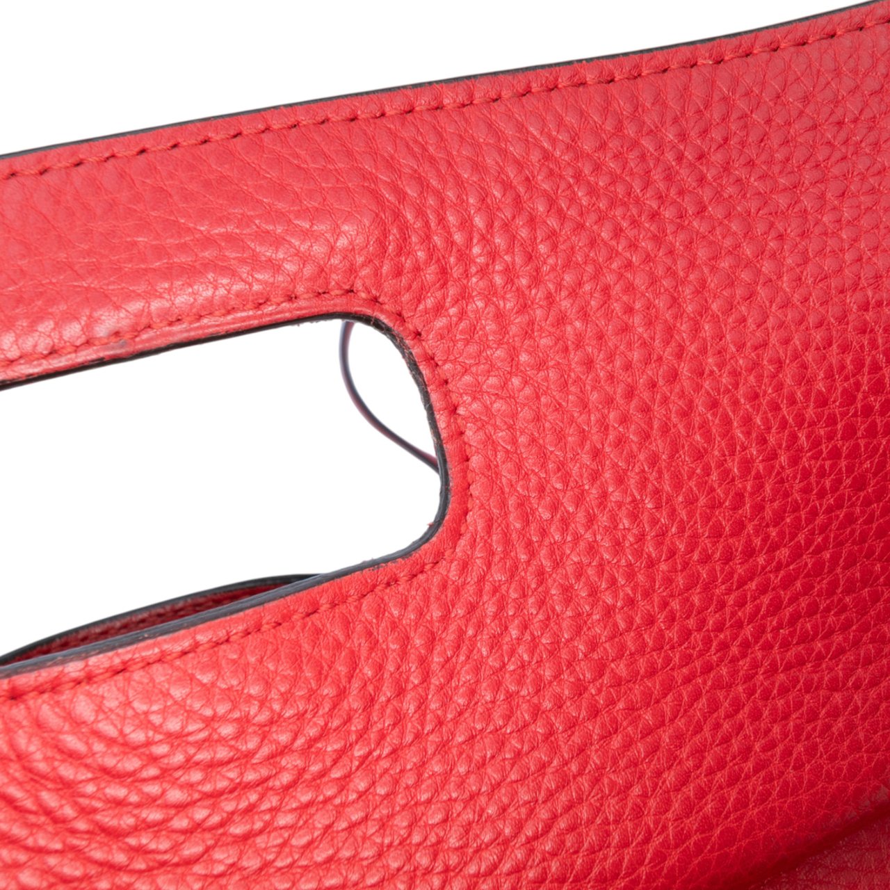 Gucci Medium Leather Bamboo Daily Satchel Rood