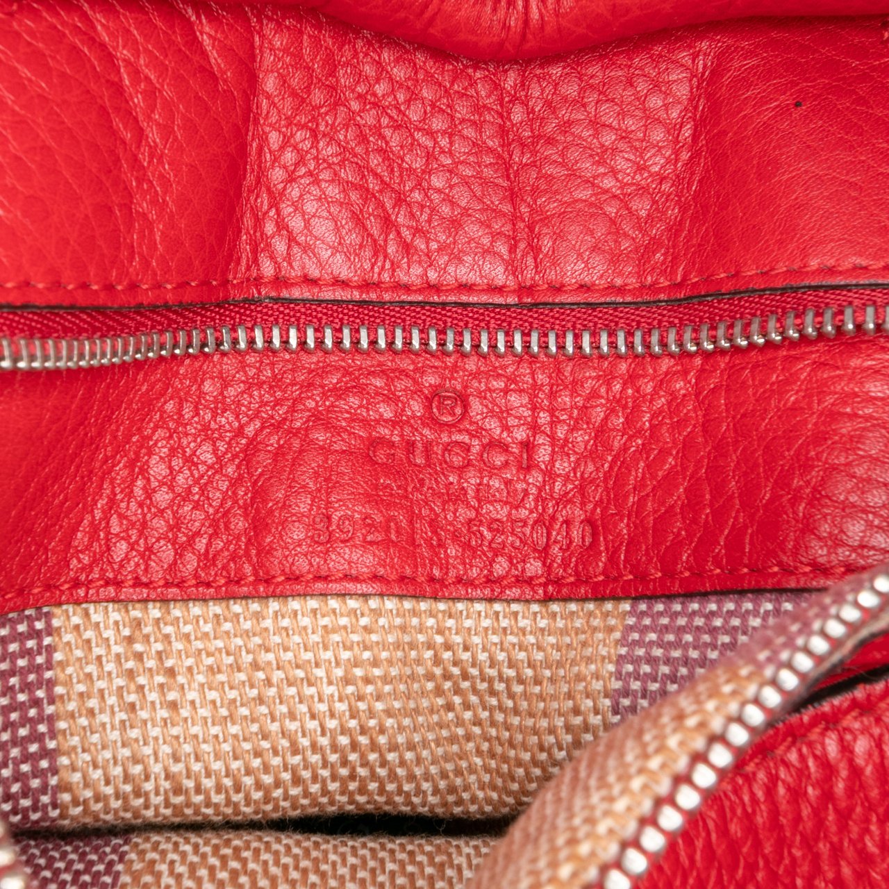 Gucci Medium Leather Bamboo Daily Satchel Rood