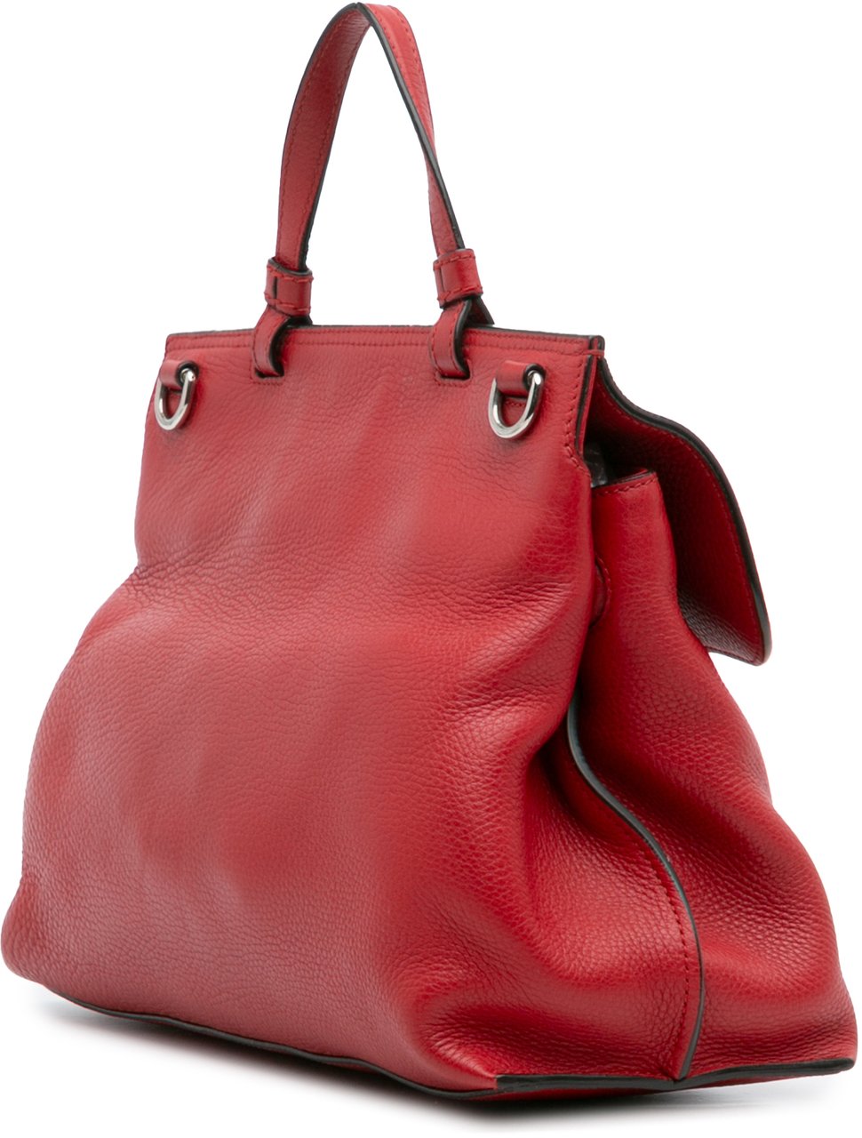 Gucci Medium Leather Bamboo Daily Satchel Rood