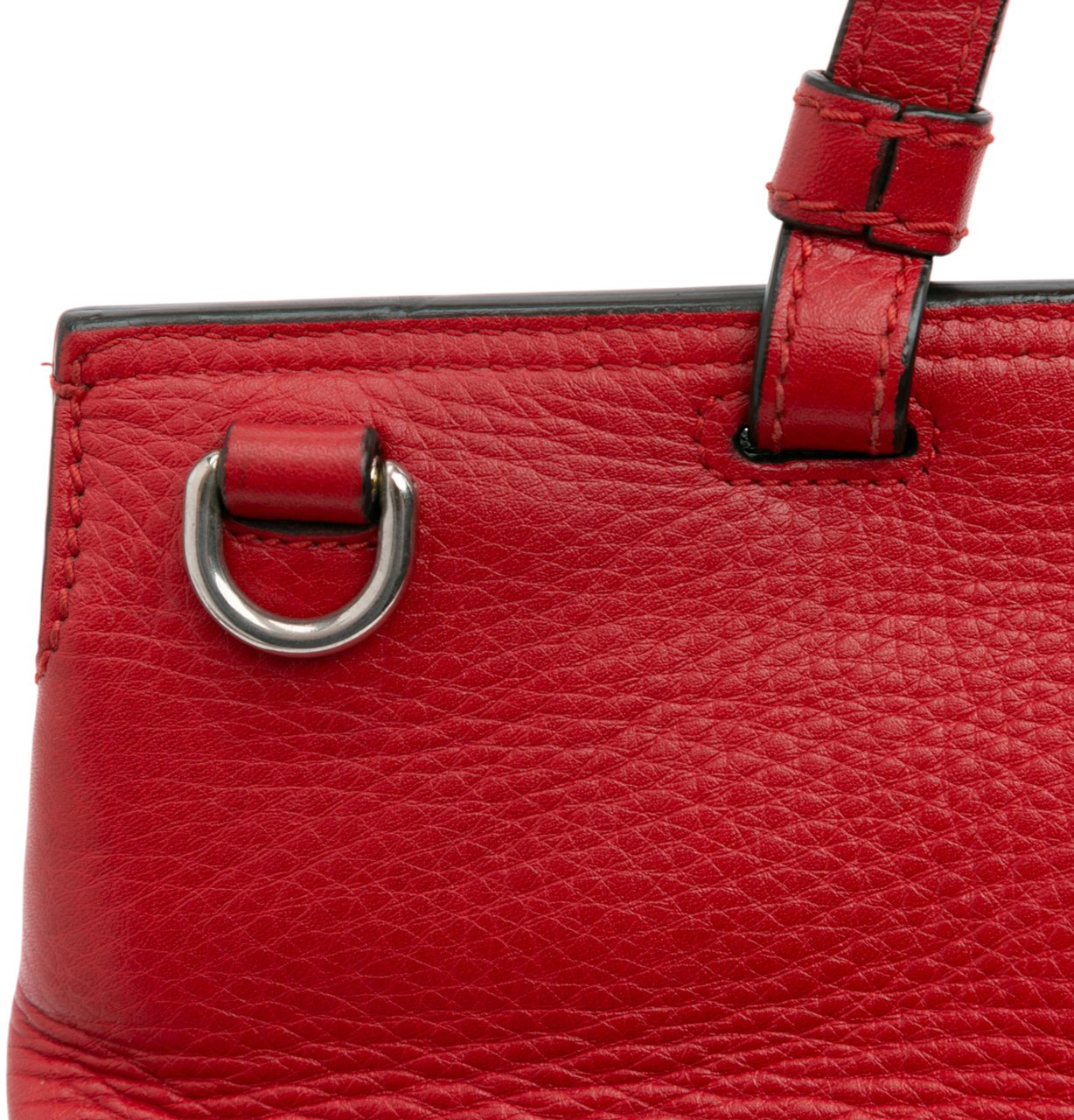 Gucci Medium Leather Bamboo Daily Satchel Rood