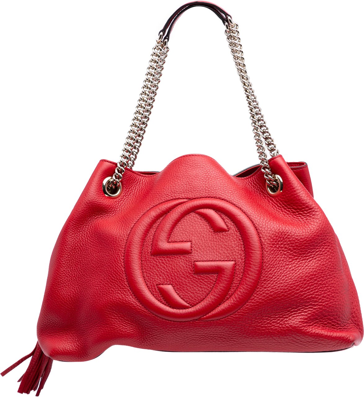 Gucci Medium Leather Soho Chain Tote Rood