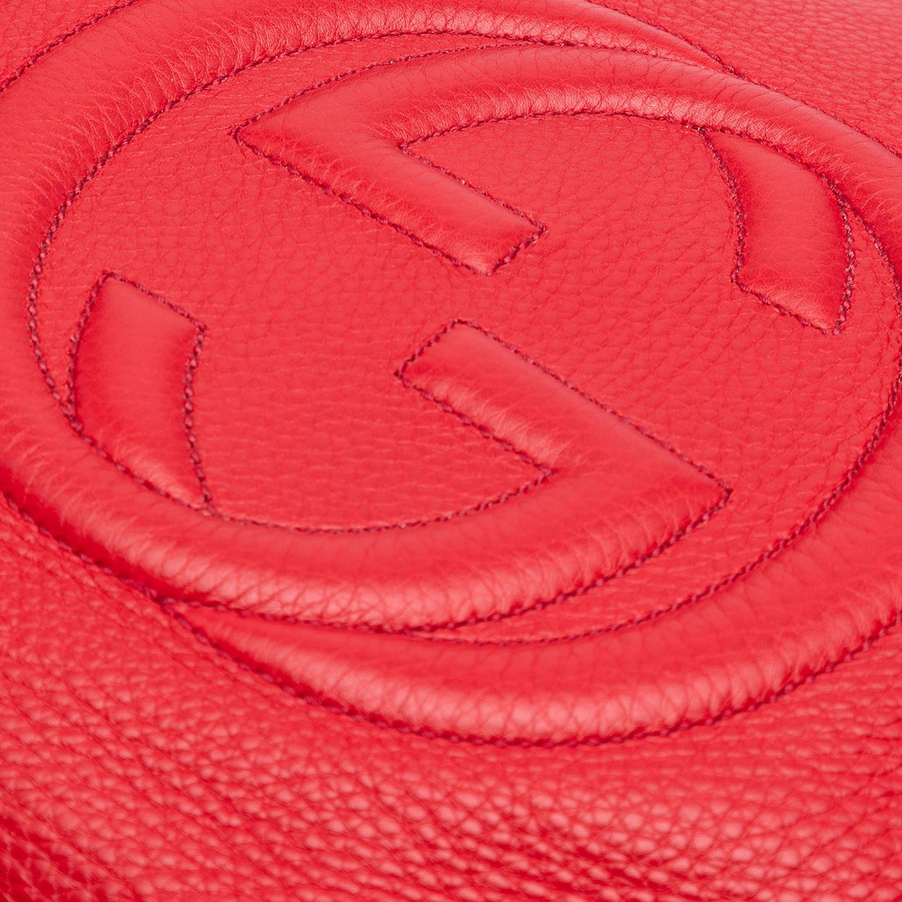 Gucci Medium Leather Soho Chain Tote Rood
