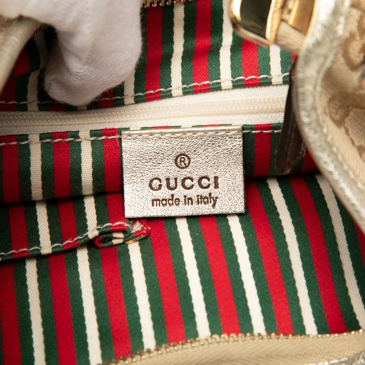 Gucci GG Canvas Abbey D Ring Shoulder Bag Bruin