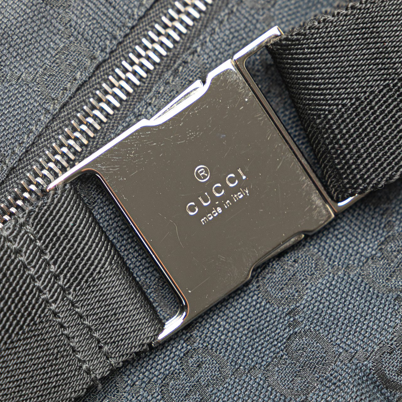 Gucci GG Canvas Double Pocket Belt Bag Blauw