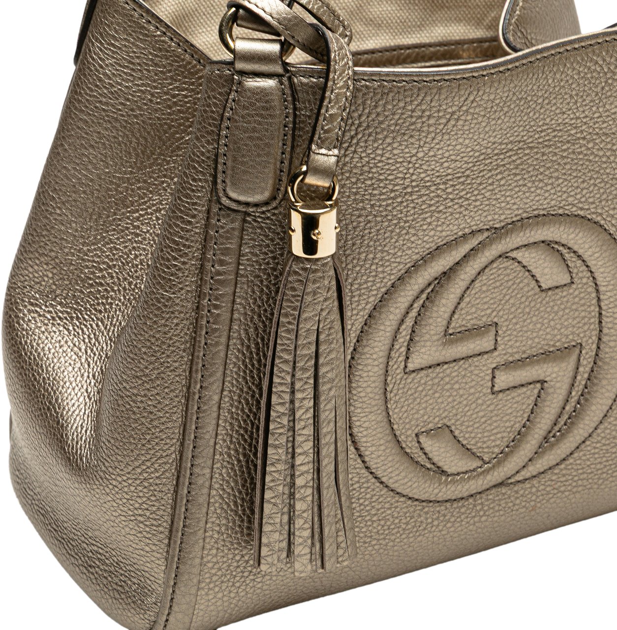Gucci Small Leather Soho Satchel Goud