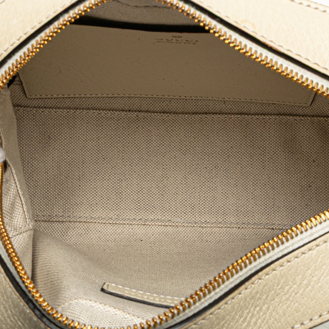 Gucci Small GG Supreme Textured Calfskin Web Ophidia Camera Bag Bruin