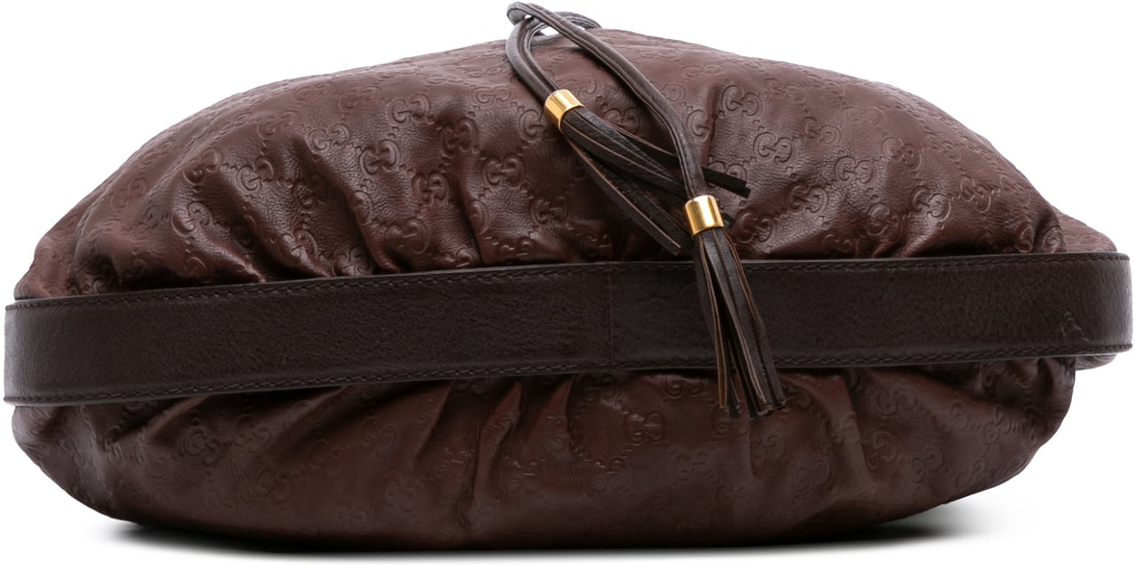 Gucci Medium Guccissima Interlocking Icon Drawstring Hobo Bruin